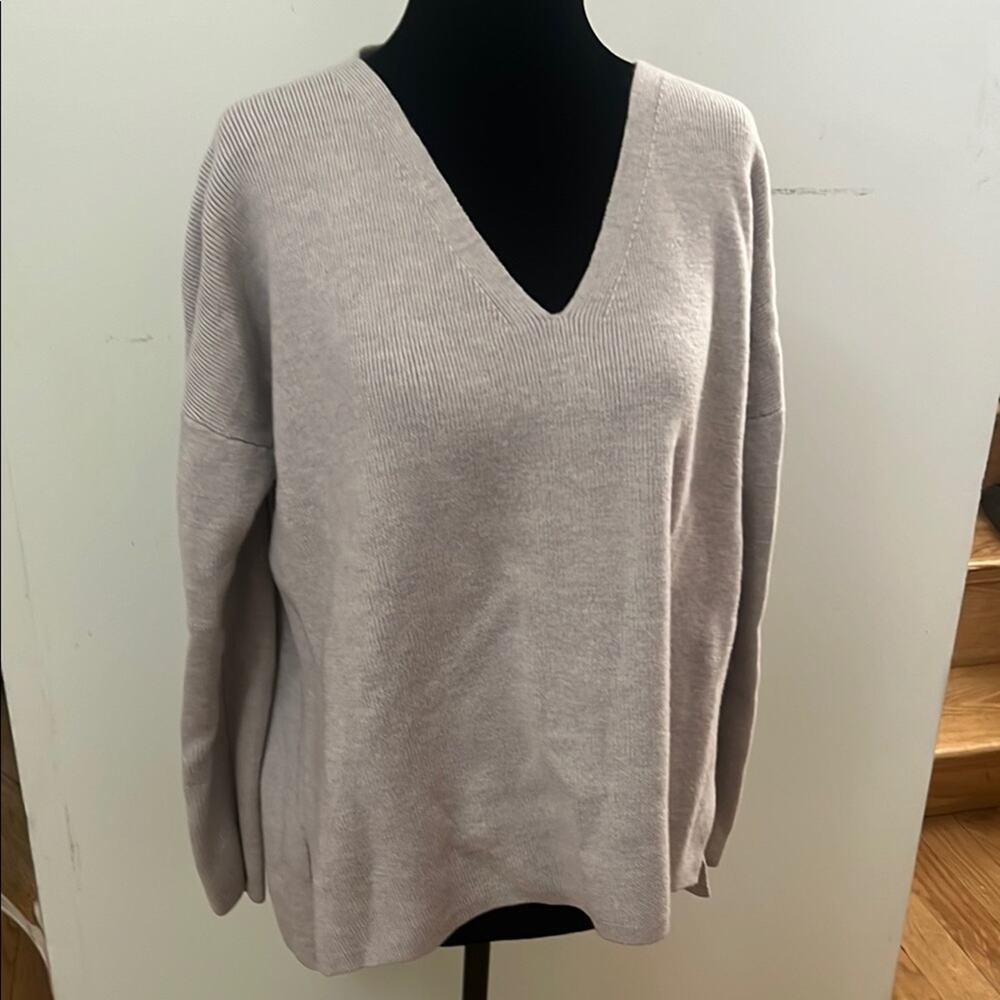 ARITIZA‎ BABATON RIBBED 100% MERINO WOOL V NECK SWEATER SIZE 2